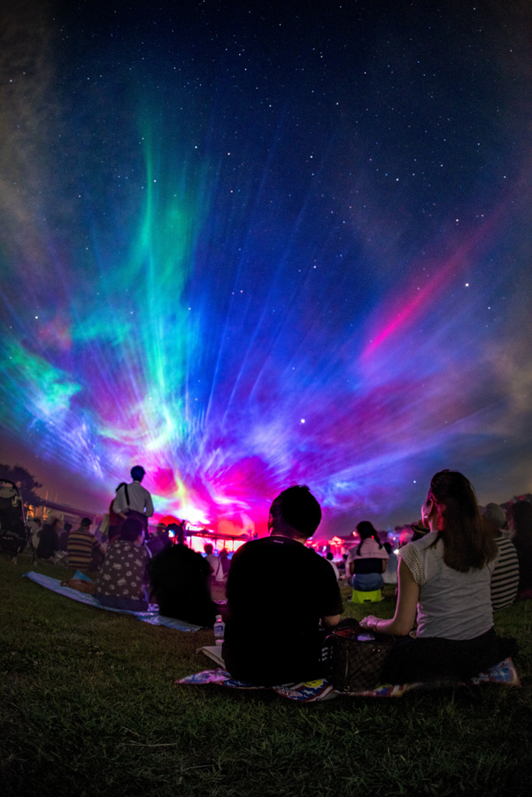 Night Scene at Midsummer Aurora in Yokosuka