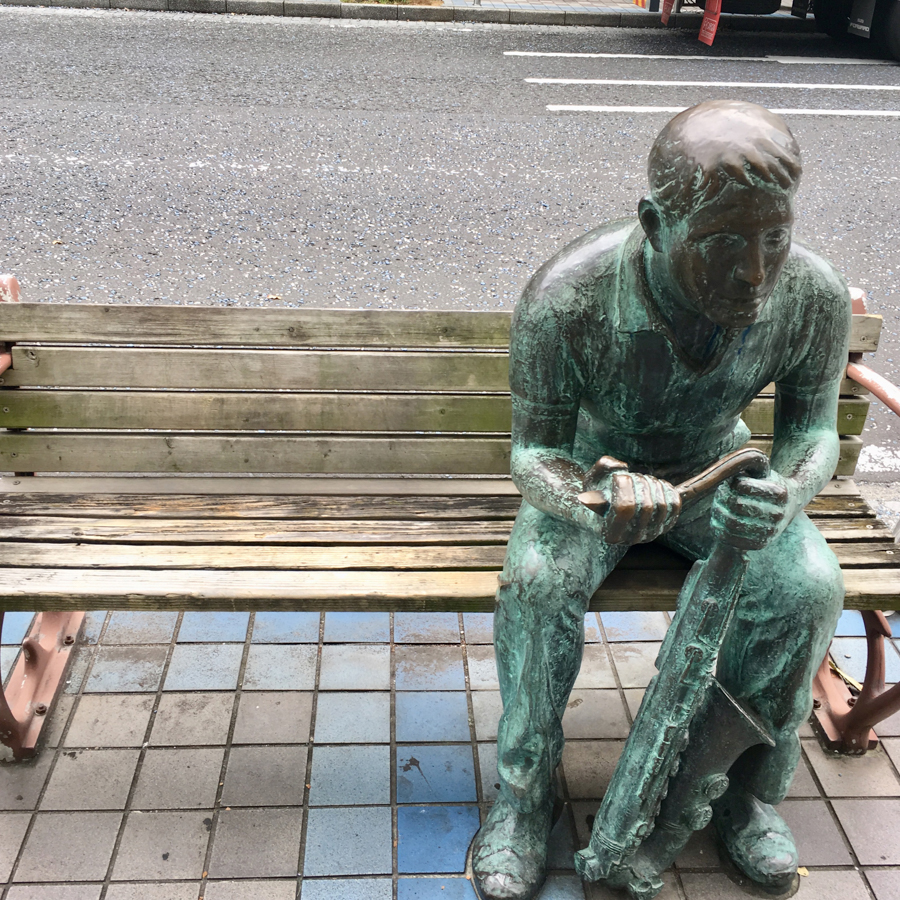 Statue Bench in Front of the Station